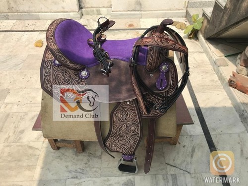 Western leather barrel horse - ,
